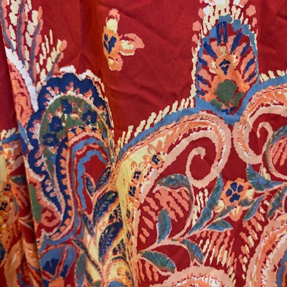 NWT Angie Multicolor Paisley Print Strappy Smocked Wide Leg Jumpsuit Size Large - Picture 2 of 11